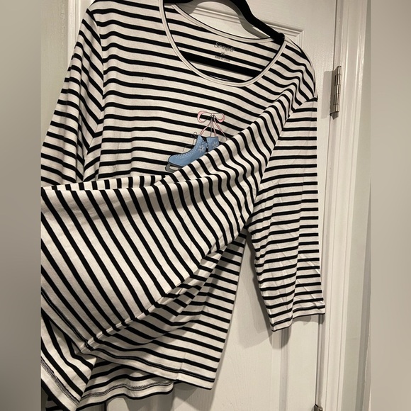 NWOT Serengeti Size 2X Black White Stripes Ice Skates Snow Long Sleeve Tee Shirt - Picture 5 of 12